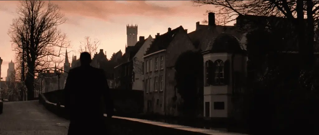 Harry, the character of Rafe Fiennes, blended into the atmosphere of Bruges surprisingly harmoniously