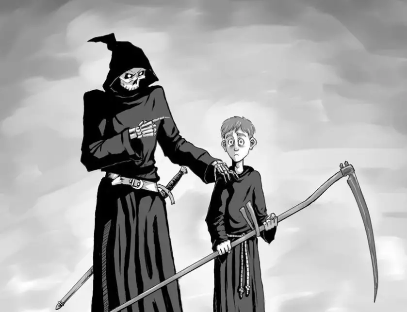 Death and his disciple Mor.