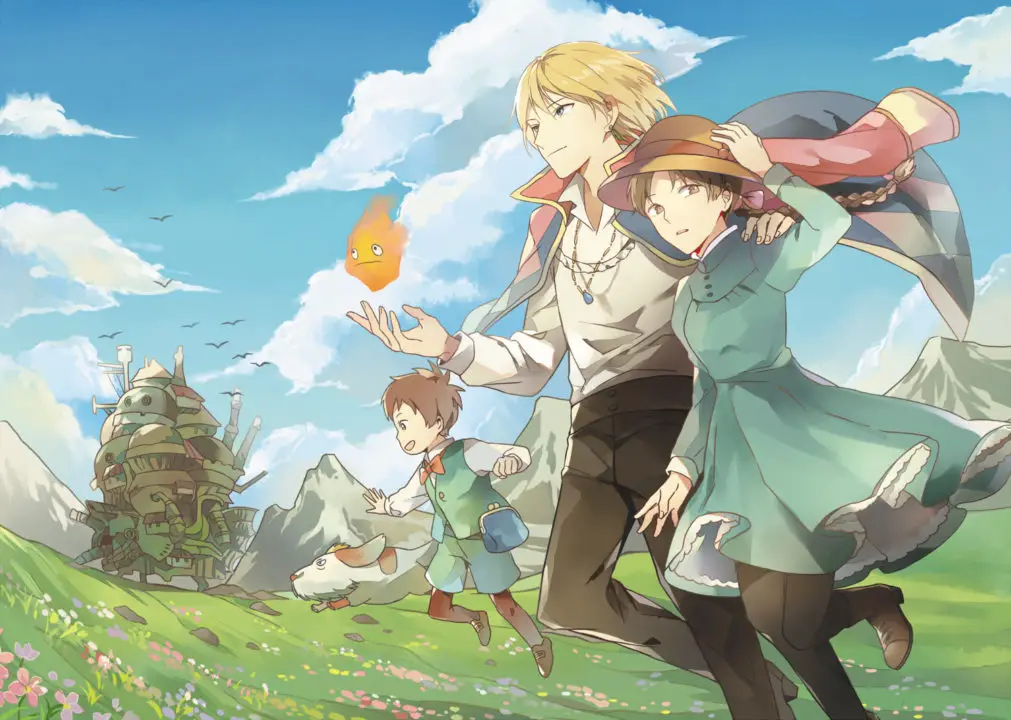 The main characters of the anime Howl's Moving Castle