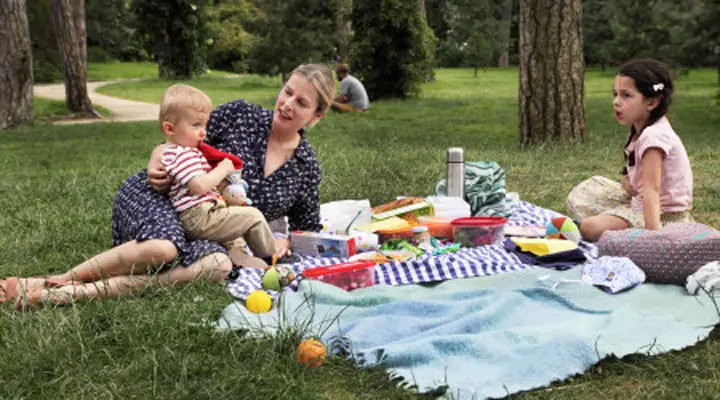 children's picnic with babysitter