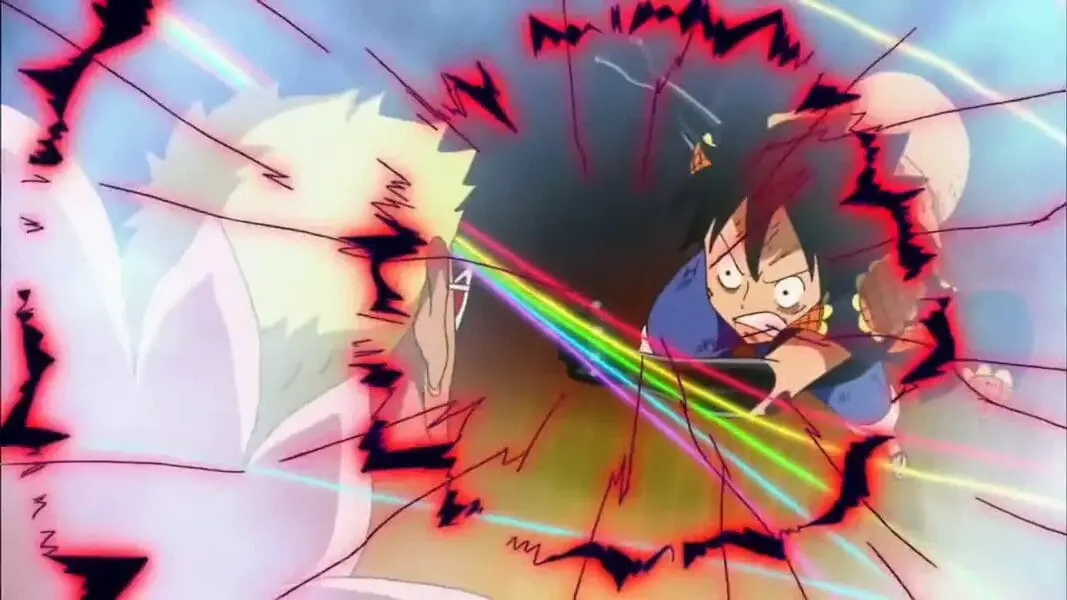 In welcher Folge kämpft Ruffy gegen Doflamingo?