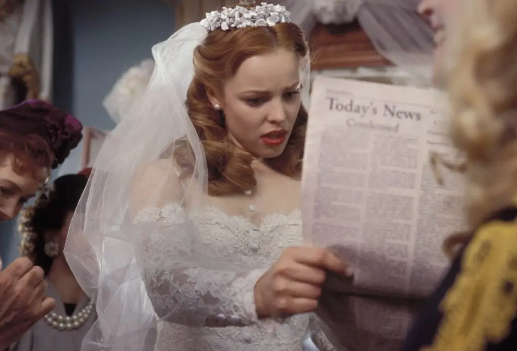 newspaper before the wedding of the film The Notebook
